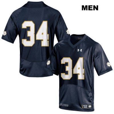 Notre Dame Fighting Irish Men's Jahmir Smith #34 Navy Under Armour No Name Authentic Stitched College NCAA Football Jersey CCK8799QD